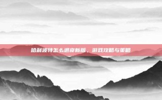 哈利波特怎么退寝新版，游戏攻略与策略