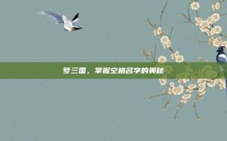 梦三国，掌握空格名字的奥秘