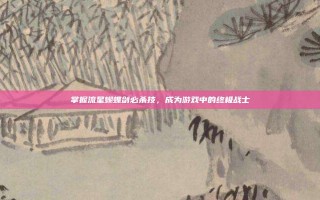 掌握流星蝴蝶剑必杀技，成为游戏中的终极战士