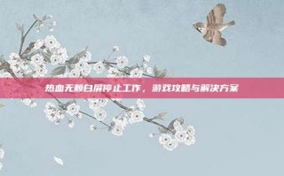 热血无赖白屏停止工作，游戏攻略与解决方案