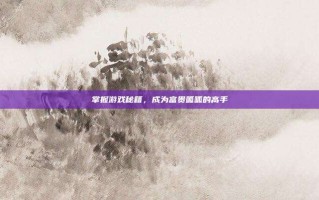 掌握游戏秘籍，成为富贵呱呱的高手