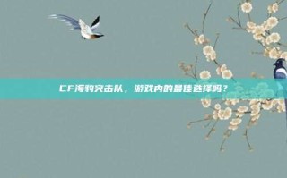 CF海豹突击队，游戏内的最佳选择吗？