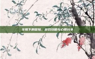 冬阳下的冒险，游戏攻略与心得分享