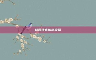 桃园侠客加点攻略