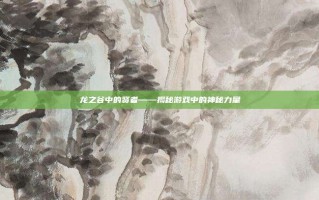 龙之谷中的贤者——揭秘游戏中的神秘力量