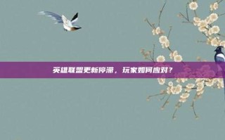 英雄联盟更新停滞，玩家如何应对？