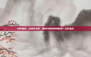 幻影加点，在虚实之间，如何分配你的技能点？幻影加点