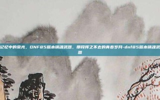 记忆中的荣光，DNF85版本镇魂武器，那段挥之不去的青春岁月-dnf85版本镇魂武器