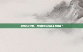 武神游戏攻略，如何转职成为真正的武神？