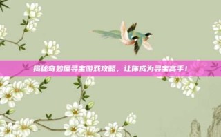 揭秘奇妙屋寻宝游戏攻略，让你成为寻宝高手！