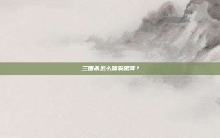 三国杀怎么赚取银两？