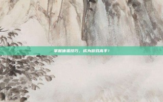 掌握休狐技巧，成为游戏高手！