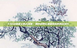 CSGO地图上的大准星，如何利用它来提高你的射击技巧
