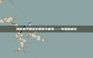 揭秘和平精英中的豪华座驾——布加迪威龙