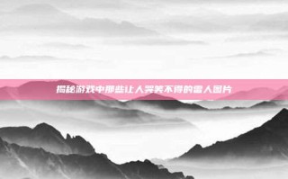 揭秘游戏中那些让人哭笑不得的雷人图片
