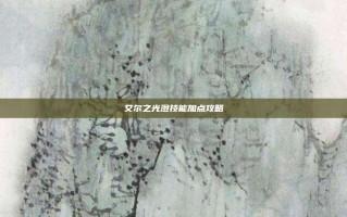 艾尔之光澄技能加点攻略