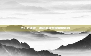 23-2迷雾，揭秘游戏中的神秘区域