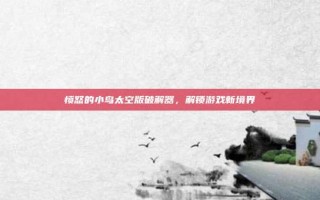 愤怒的小鸟太空版破解器，解锁游戏新境界