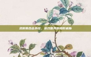 及时雨合击外挂，游戏世界的隐形威胁