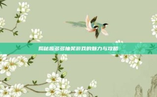 揭秘趣多多抽奖游戏的魅力与攻略