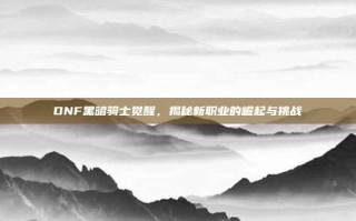 DNF黑暗骑士觉醒，揭秘新职业的崛起与挑战
