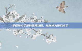 掌握神力手游的终极攻略，让你成为游戏高手！