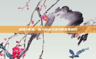 战地3夜袭，深入战术与技巧的完美融合