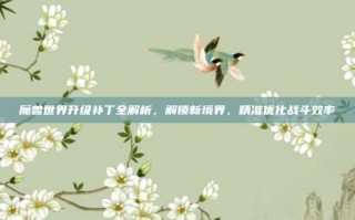 魔兽世界升级补丁全解析，解锁新境界，精准优化战斗效率