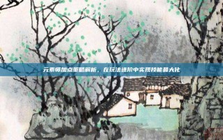 元素师加点策略解析，在玩法进阶中实现技能最大化