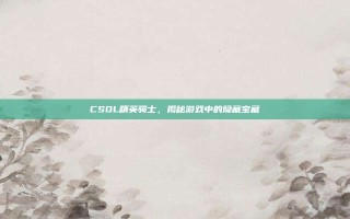 CSOL精英骑士，揭秘游戏中的隐藏宝藏