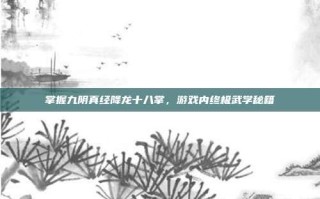 掌握九阴真经降龙十八掌，游戏内终极武学秘籍