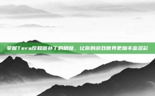掌握Tera反和谐补丁的精髓，让你的游戏世界更加丰富多彩