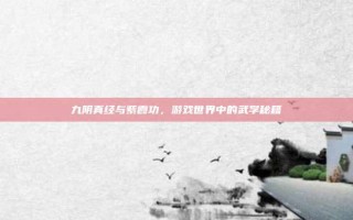 九阴真经与紫霞功，游戏世界中的武学秘籍