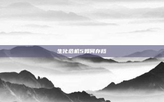 生化危机5如何存档