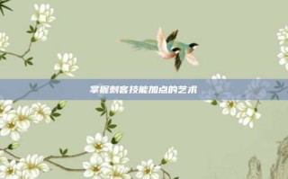 掌握刺客技能加点的艺术