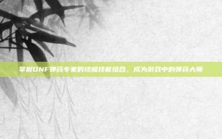 掌握DNF弹药专家的终极技能组合，成为游戏中的弹药大师