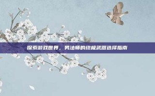 探索游戏世界，男法师的终极武器选择指南