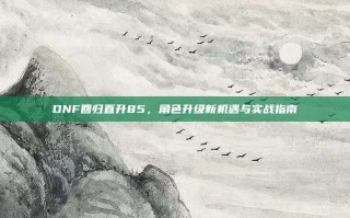 DNF回归直升85，角色升级新机遇与实战指南