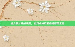 盛大积分兑换攻略，游戏内货币的终极利用之道
