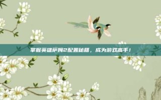 掌握英雄萨姆2配置秘籍，成为游戏高手！