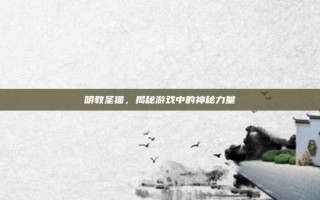 明教圣猫，揭秘游戏中的神秘力量
