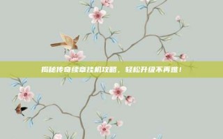 揭秘传奇续章挂机攻略，轻松升级不再难！