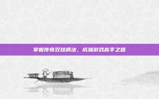 掌握传奇双挂调法，成就游戏高手之路
