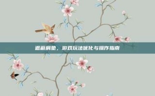 遮蔽肩垫，游戏玩法优化与操作指南