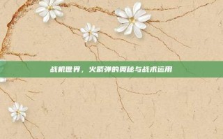 战机世界，火箭弹的奥秘与战术运用