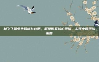 新飞飞职业全解析与攻略，解锁游戏核心玩法，实现专属玩法策略