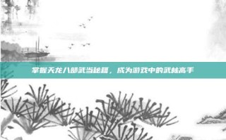 掌握天龙八部武当秘籍，成为游戏中的武林高手
