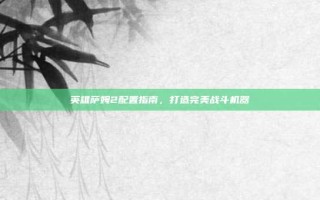 英雄萨姆2配置指南，打造完美战斗机器