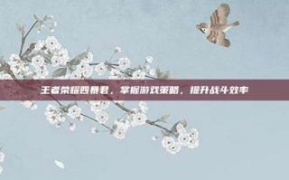 王者荣耀四暴君，掌握游戏策略，提升战斗效率