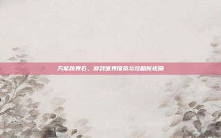 万能跨界石，游戏世界探索与攻略新视角